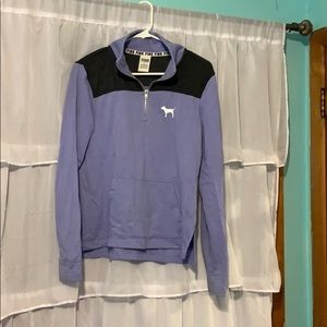 VS pink purple and grey quarter zip